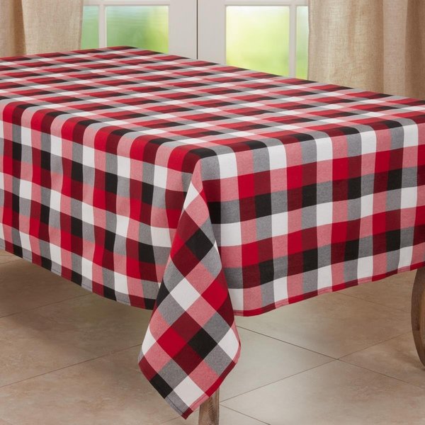 Saro Lifestyle SARO  50 x 70 in. Oblong Red Plaid Pattern Tablecloth 6355.R5070B